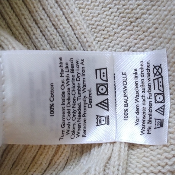 Eddie Bauer TXL Beige/Cream Cotton Crewneck Sweater - Picture 8 of 11